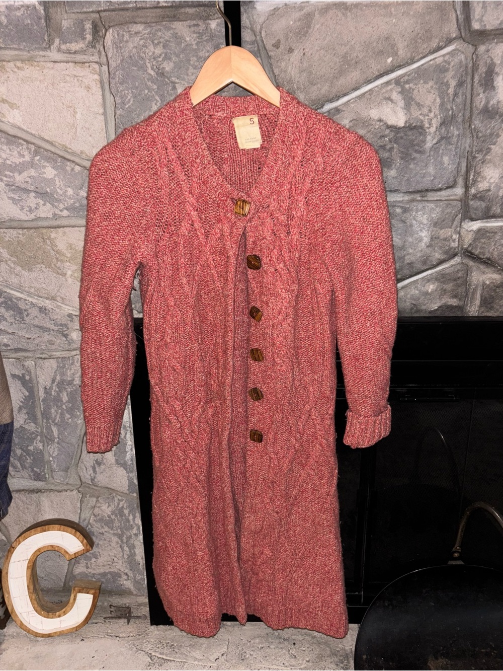 Anthropologie Far Away from close long cardigan in red Wool Blend size small